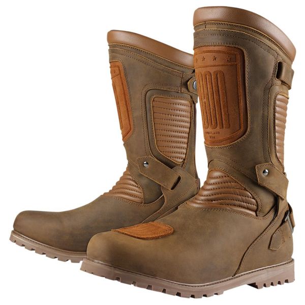 Motorradstiefel ICON 1000 Prep Waterproof Brown