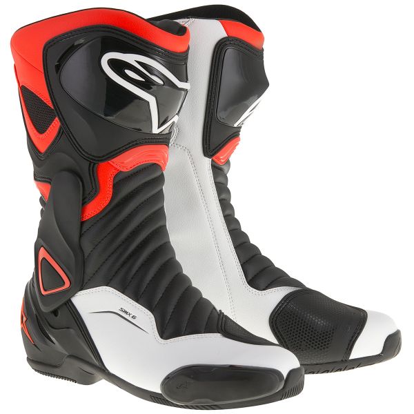 Motorradstiefel Alpinestars SMX-6 V2 Black Red Fluo White