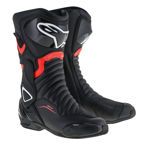Motorradstiefel Alpinestars SMX-6 V2 Drystar Black Red Fluo Motorradstiefel Alpinestars SMX-6 V2 Drystar Black Red Fluo