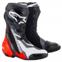 Motorradstiefel Alpinestars Supertech R Boot Black Red Fluo White Gray