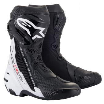 Motorradstiefel Alpinestars Supertech R Boot Black White Motorradstiefel Alpinestars Supertech R Boot Black White