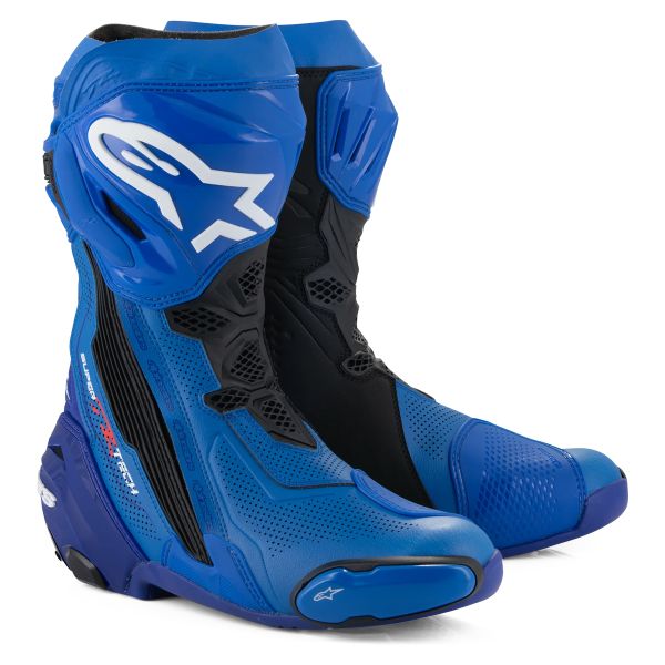 Motorradstiefel Alpinestars Supertech R Vented Blue Black Motorradstiefel Alpinestars Supertech R Vented Blue Black
