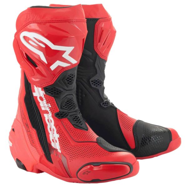 Motorradstiefel Alpinestars Supertech R Vented Boot Bright Red Fluo Motorradstiefel Alpinestars Supertech R Vented Boot Bright Red Fluo