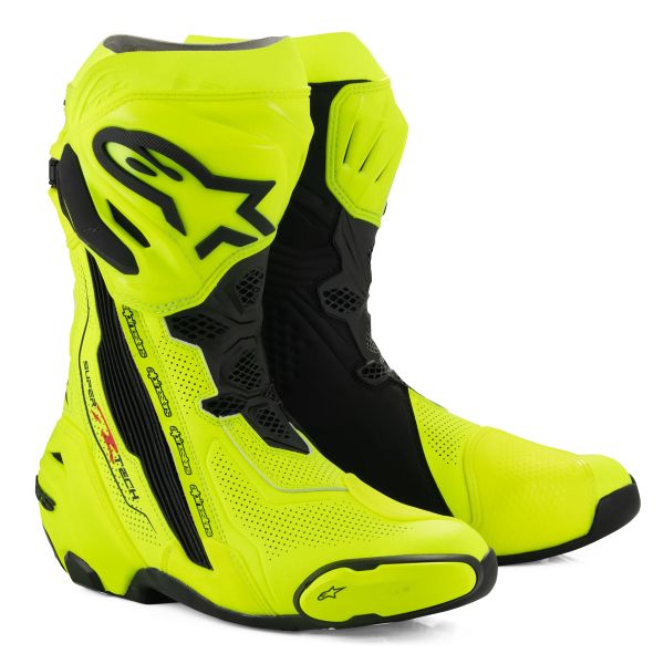 Motorradstiefel Alpinestars Supertech R Vented Yellow Fluo Black Motorradstiefel Alpinestars Supertech R Vented Yellow Fluo Black