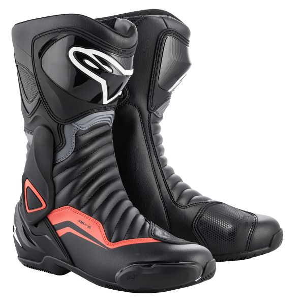Motorradstiefel Alpinestars SMX-6 V2 Black Grey Red Fluo