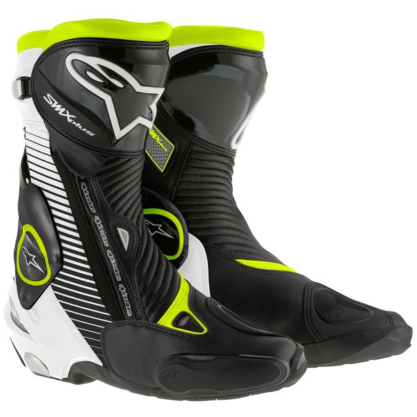 Motorradstiefel Alpinestars SMX Plus Black White Yellow Fluo