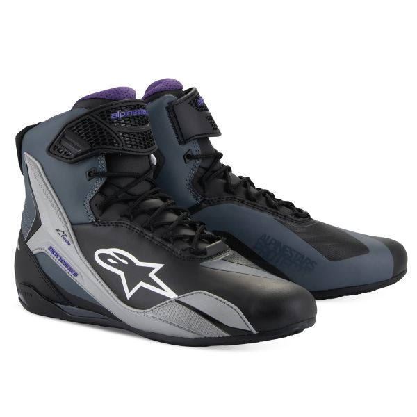 Motorradschuhe Alpinestars Stella Faster 4 Black Gray Purple Motorradschuhe Alpinestars Stella Faster 4 Black Gray Purple