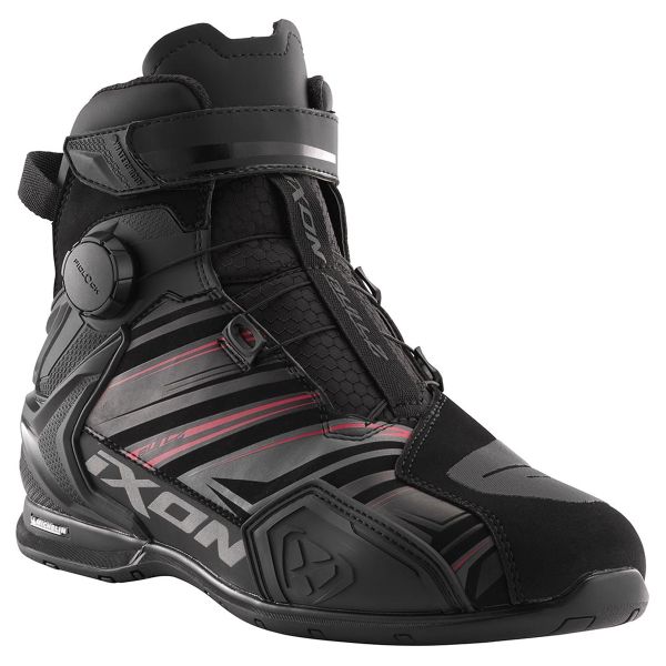 Motorradschuhe Ixon Bull 2 WP Ultra Black Anthracite Red
