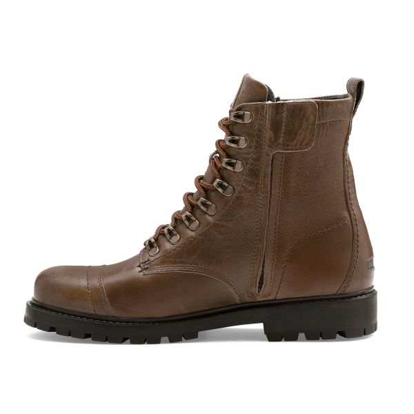 Falco Patrol Motorradschuhe – Mit D3O® Knöchelschutz, Rindleder, Größe 42, Schwarz