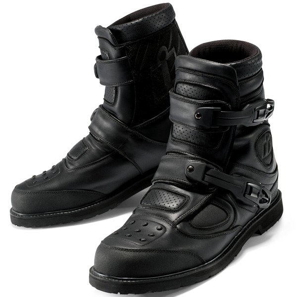 Motorradschuhe ICON Patrol Waterproof Black