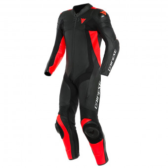 Motorrad-Lederkombi Dainese Assen 2 1PC Perf Black Fluo Red