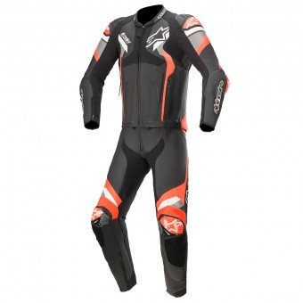 Motorrad-Lederkombi Alpinestars Atem V4 Suit 2 PC Black Mid Gray Red Fluo