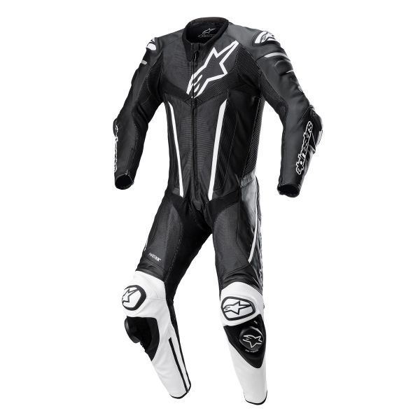 Motorrad-Lederkombi Alpinestars Fusion Suit 1PC Black White