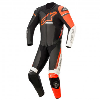 Motorrad-Lederkombi Alpinestars GP Force Phantom Black White Red Fluo