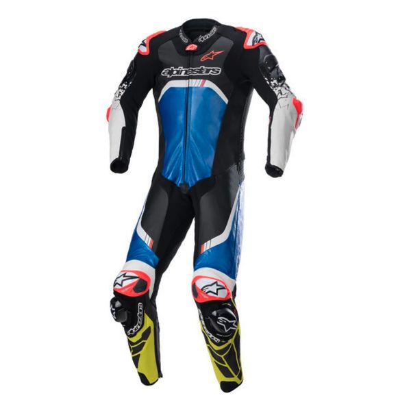 Motorrad-Lederkombi Alpinestars GP Tech V4 Black Blue Yellow Fluo
