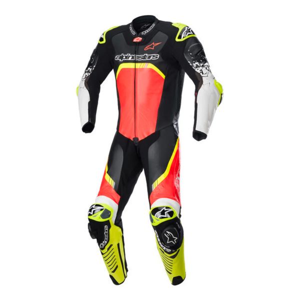 Motorrad-Lederkombi Alpinestars GP Tech V4 Black Red Fluo Yellow