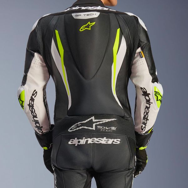 Alpinestars GP Tech V5 1 PC Leather Suit Black White Yellow Fluo