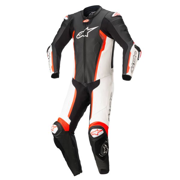 Motorrad-Lederkombi Alpinestars Missile V2 1PC Suit Black White Red Fluo Motorrad-Lederkombi Alpinestars Missile V2 1PC Suit Black White Red Fluo