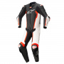 Motorrad-Lederkombi Alpinestars Missile V2 1PC Suit Black White Red Fluo