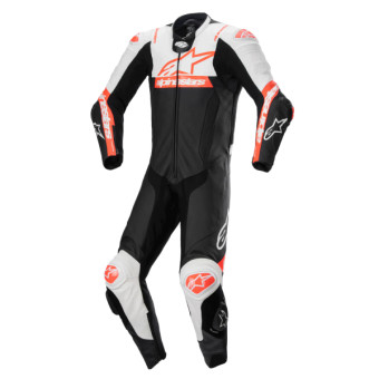 Motorrad-Lederkombi Alpinestars Missile V2 Ward 1PC Black White Red Fluo