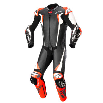 Motorrad-Lederkombi Alpinestars Racing Absolute V2 1PC Black White Red Fluo