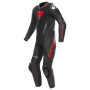 Motorrad-Lederkombi Dainese Demon Sprint 1PC Leather Black Black Red Lava