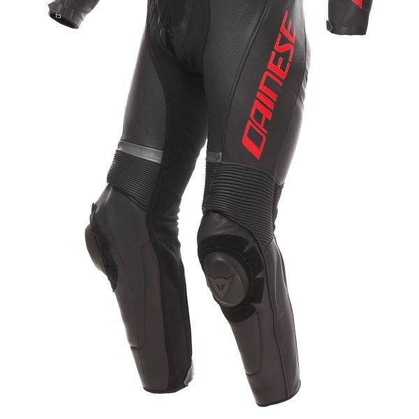 Dainese Demon Sprint 1PC Leather Black Black Red Lava