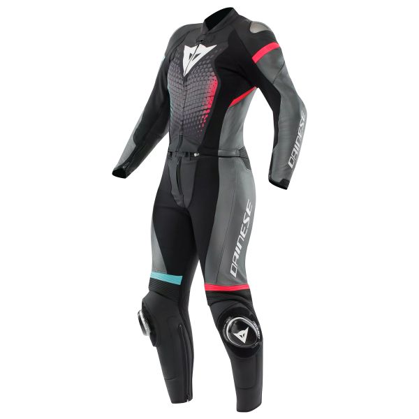 Motorrad-Lederkombi Dainese Fulminea 2PCS Leather Black Anthracite White