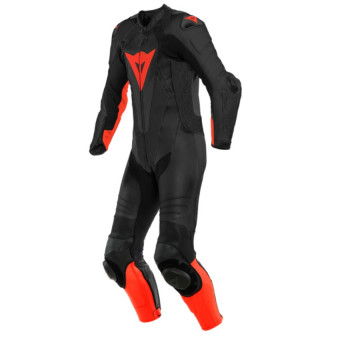 Motorrad-Lederkombi Dainese Laguna Seca 5 1PC Perf Black Fluo Red