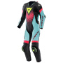 Motorrad-Lederkombi Dainese Laguna Seca 6 Perf 1PC Leather Black Water Fuxia