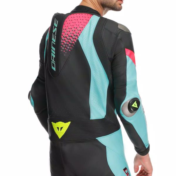 Dainese Laguna Seca 6 Perf 1PC Leather Black Water Fuxia