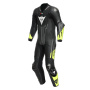 Motorrad-Lederkombi Dainese Misano 3 Perf. D-Air 1PC Black Anthracite Fluo Yellow