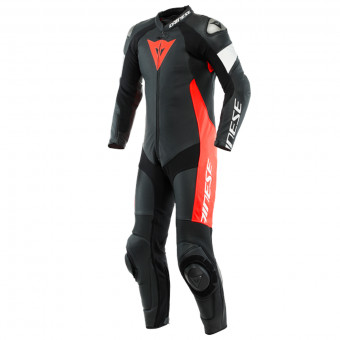 Motorrad-Lederkombi Dainese Tosa Black Fluo Red White