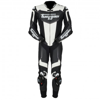 Motorrad-Lederkombi Furygan Overtake Black White