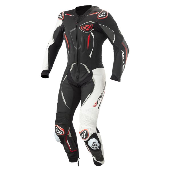 Motorrad-Lederkombi Ixon Demonio Black White Red