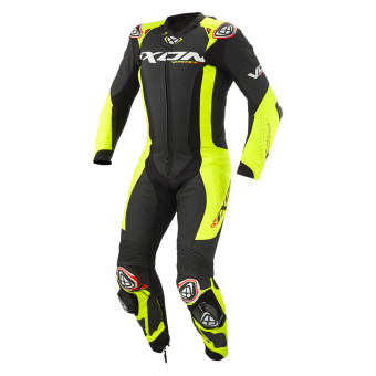 Motorrad-Lederkombi Ixon Vortex 3 Black Bright Yellow