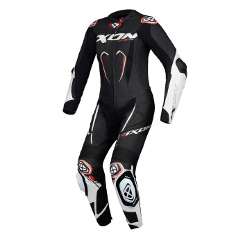 Motorrad-Lederkombi Ixon Vortex 3 Lady Black White