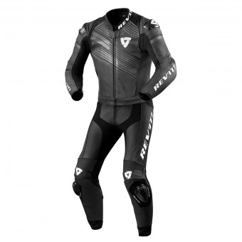 Motorrad-Lederkombi REV'IT Apex 2PC Black White