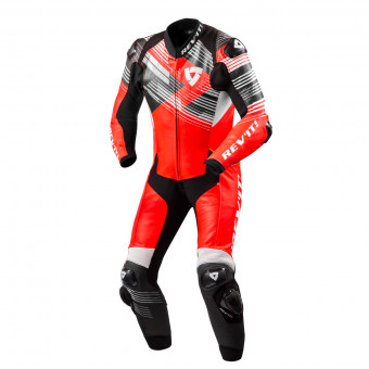 Motorrad-Lederkombi REV'IT Apex Neon Red White