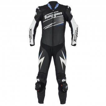 Motorrad-Lederkombi Furygan Full Ride Black White Blue