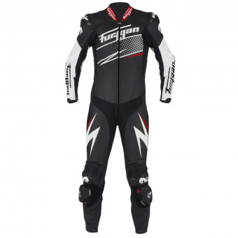 Motorrad-Lederkombi Furygan Full Ride Black White Red