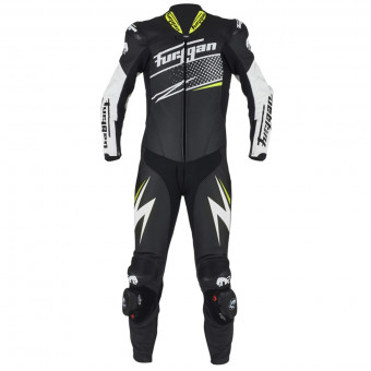 Motorrad-Lederkombi Furygan Full Ride Black White Yellow