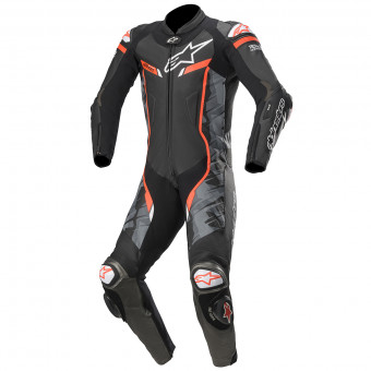 Motorrad-Lederkombi Alpinestars GP Pro V3 Tech-Air Compatible Black Camo Red Fluo