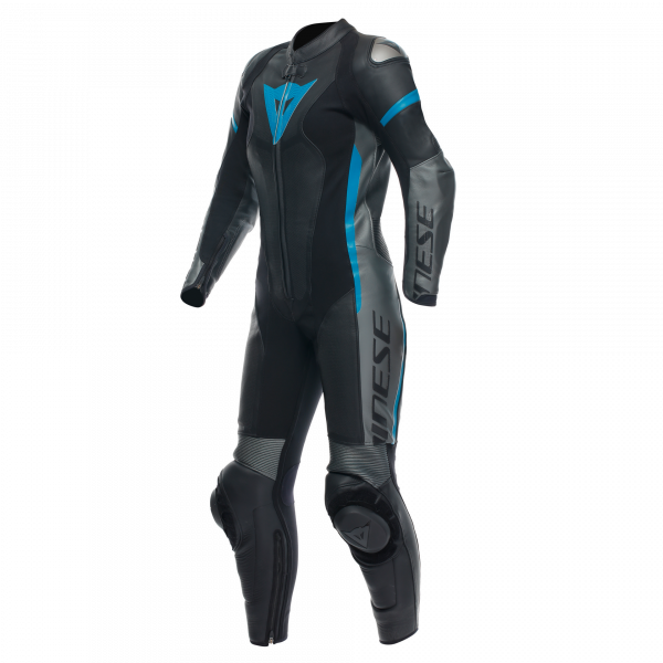 Motorrad-Lederkombi Dainese Grobnik Lady Leather 1PC Black Anthracite Teal