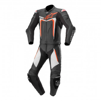 Motorrad-Lederkombi Alpinestars Motegi V3 2PC Black Red Fluo White