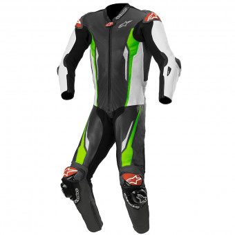 Motorrad-Lederkombi Alpinestars Racing Absolute Tech-Air Compatible Black White Green Fluo