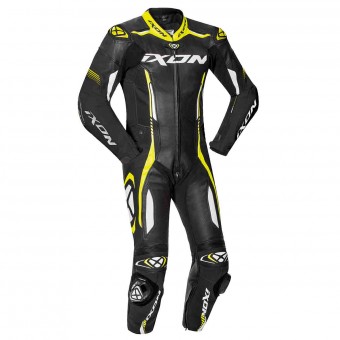 Motorrad-Lederkombi Ixon Vortex 2 Black White Brigh Yellow