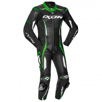 Motorrad-Lederkombi Ixon Vortex 2 Black White Green