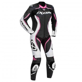 Motorrad-Lederkombi Ixon Vortex Lady Black White Fuchsia