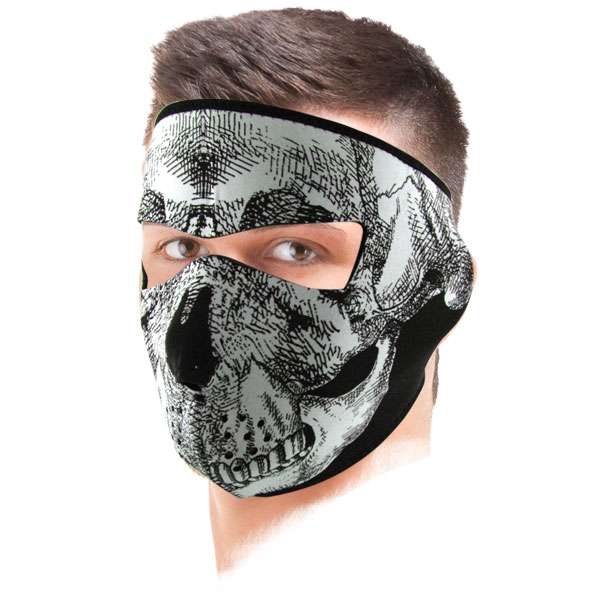 Schutzmaske Zanheadgear Black White Skull